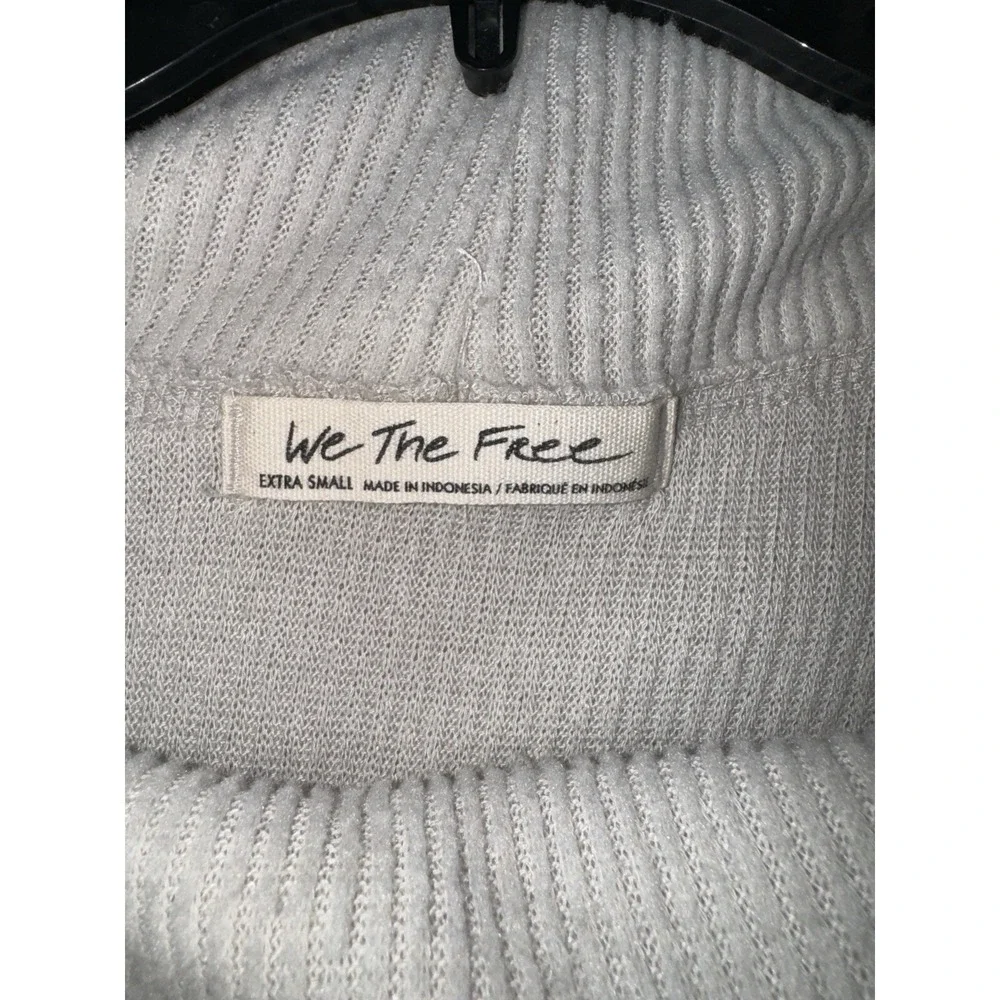Free People Oversized Ribbed Open Back Cream Sweater Womens XS